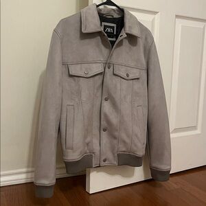 Zara Gray Lightweight Shirt Jacket